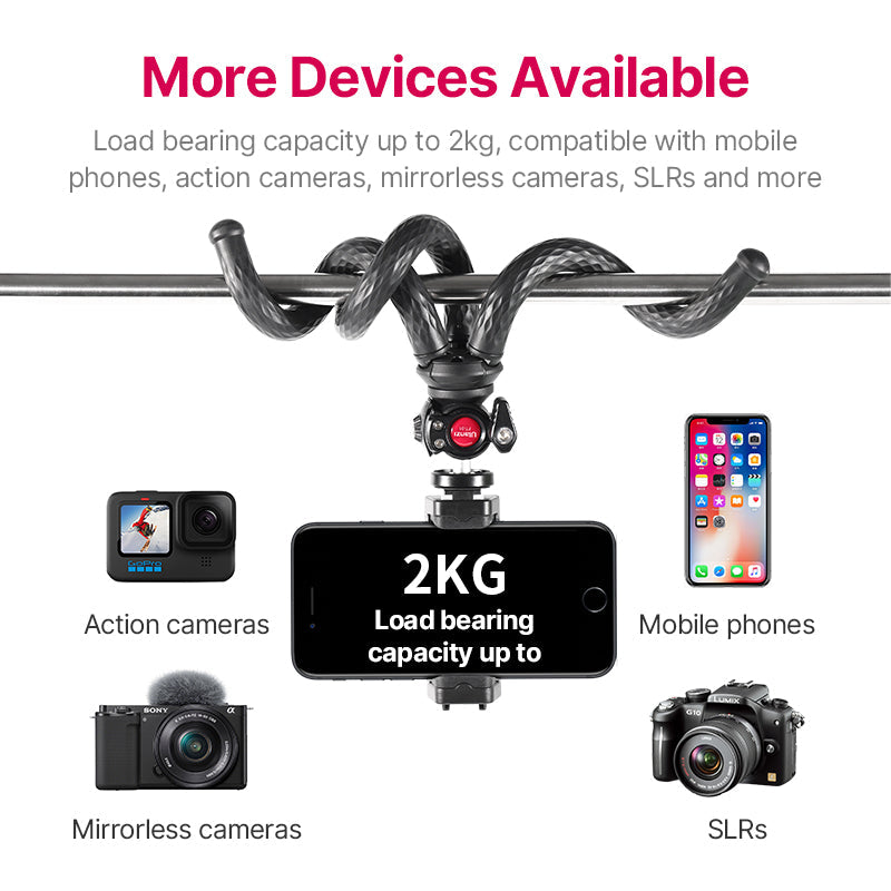 Unlock Your Creativity with the Black Octopus Mobile Phone Clip Gimbal Tripod Set